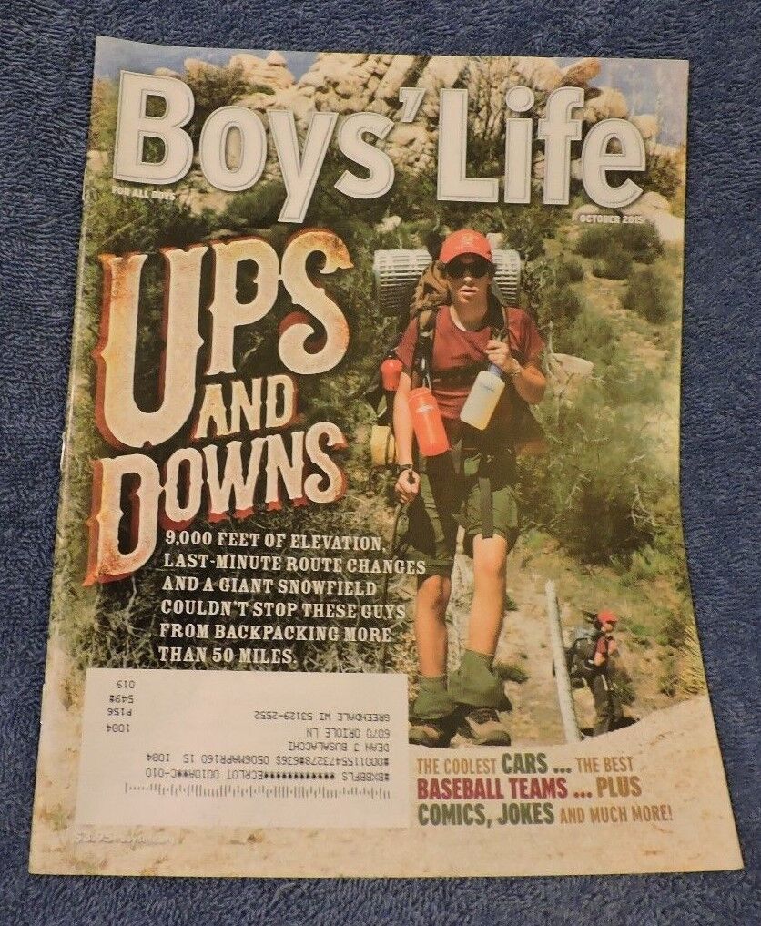 Boy's Life October 2015 Issue Features Hiking/Climbing