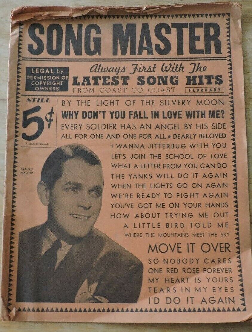 Song Master Always First With The Latest Song Hits February 1943