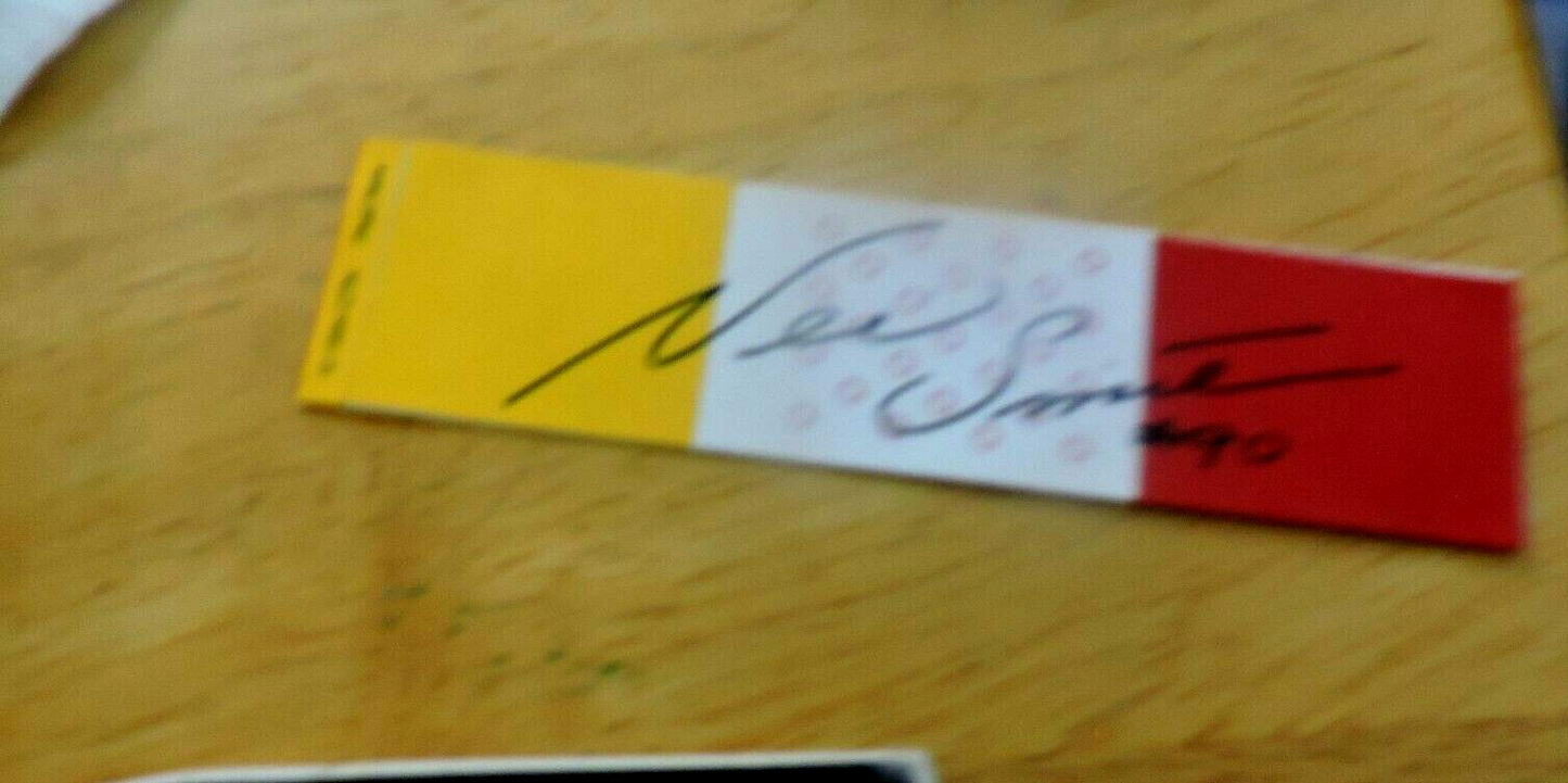 LOT OF KC CHIEF MEMORABILLIA: AUTOGRAPH OF NEIL SMITH, PICTURE, PIN, STICKERS