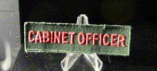 BSA, Explorer Programs:  Cabinet Officer Strip (Red Letters)