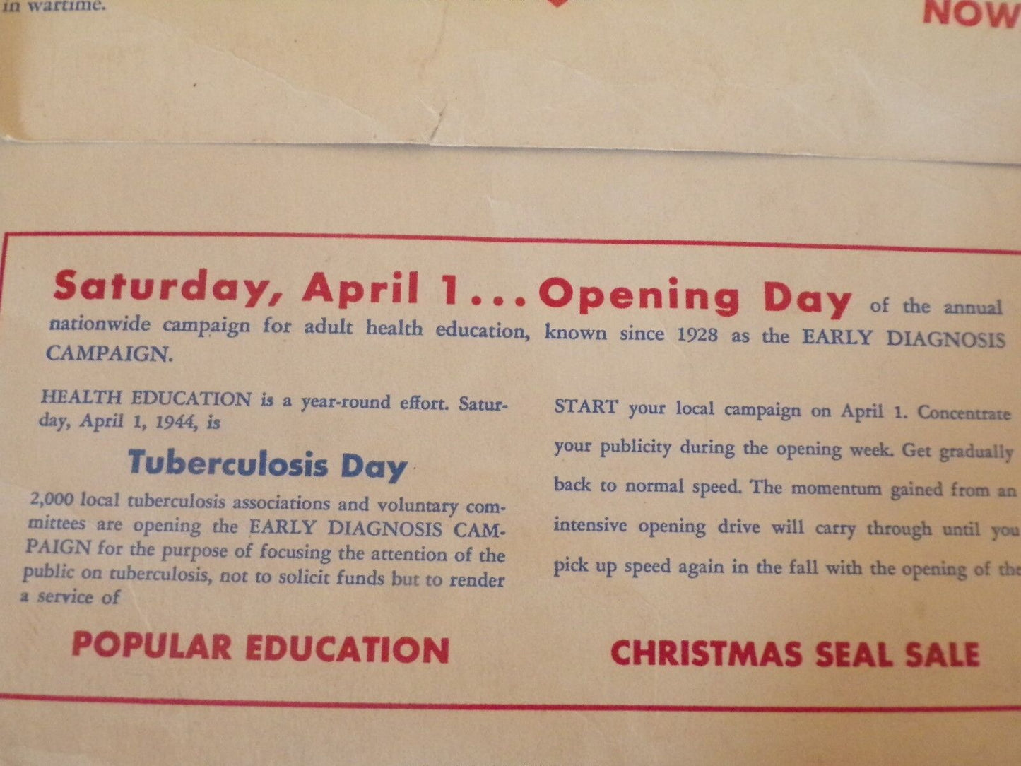 Early Diagnosis Campaign For the 1944 EDC Campaign Envelope