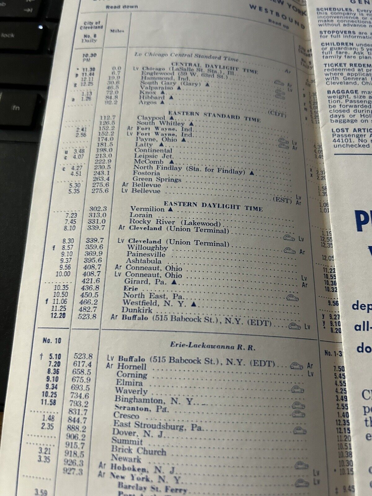 Nickel Rate Road Passenger Schedule AUGUST 23,  1964