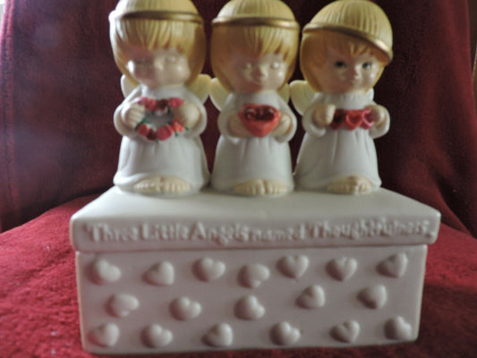 HALLMARK  THREE LITTLE ANGELS CERAMIC BOX