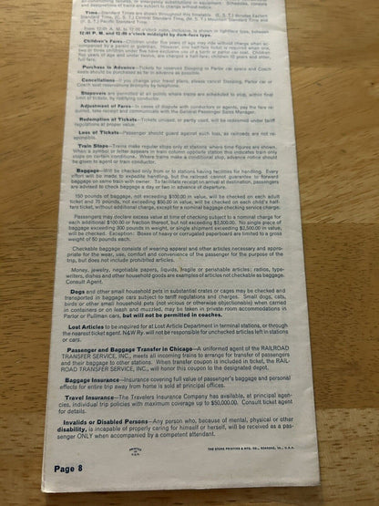 NORFOLK & WESTERN RAILWAY PASSENGER TRAIN SCHEDULES OCTOBER 27, 1968