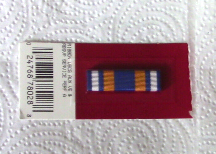U S Coast Guard Auxiliary (USCGA) Ribbon: VE & RBSVP Perf A