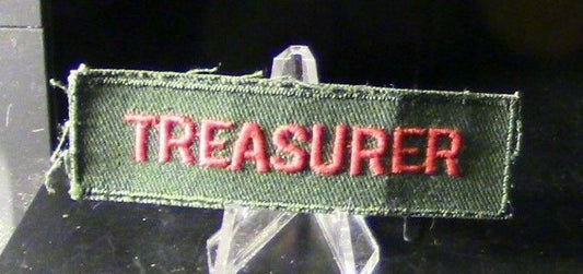 BSA, Explorer Programs:  Treasurer Strip (Red Letters)