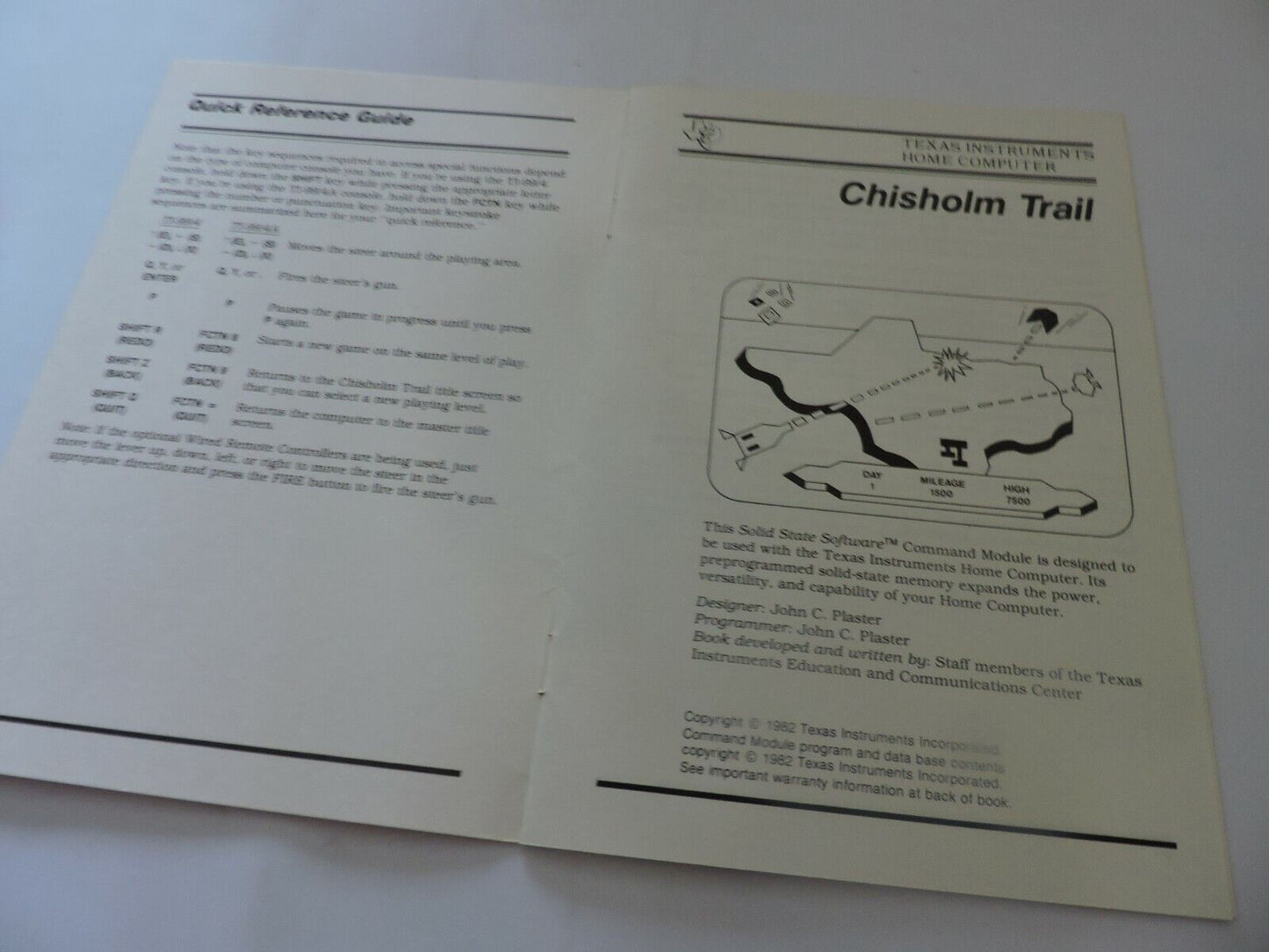 TEXAS INSTRUMENTS HOME COMPUTER: CHISHOLM TRAIL 1982