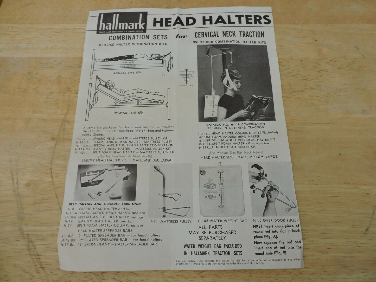 VINTAGE Hallmark Orthopedic Specialties Cervical Neck Traction Machine