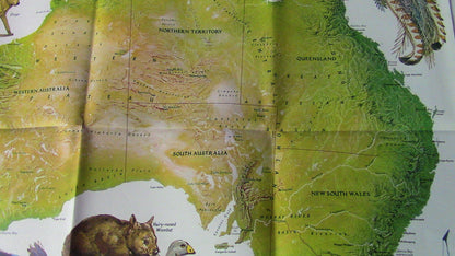 The National Geographic Magazine Map of Australia (Land of the Living Fossils)