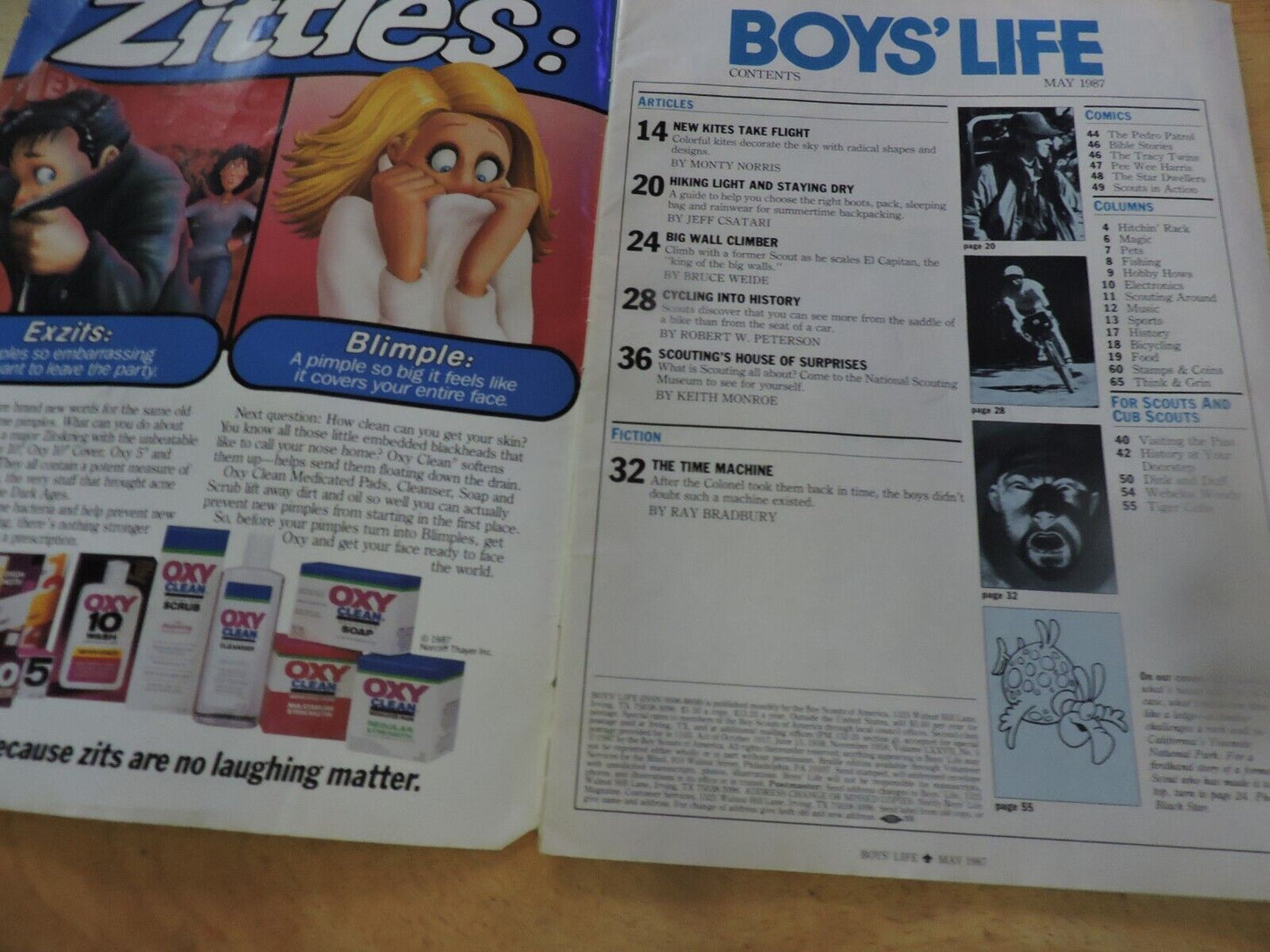 BOYS' LIFE MAGAZINE--MAY 1987 ROCK, ROPE AND THIN AIR