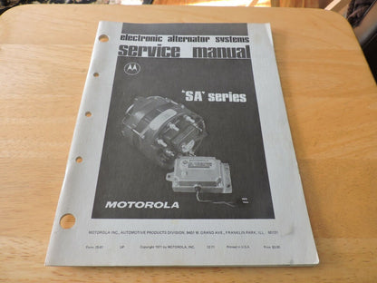 ELECTRONIC ALTERNATOR SYSTEMS SERVICE MANUAL  1971 SA SERIES