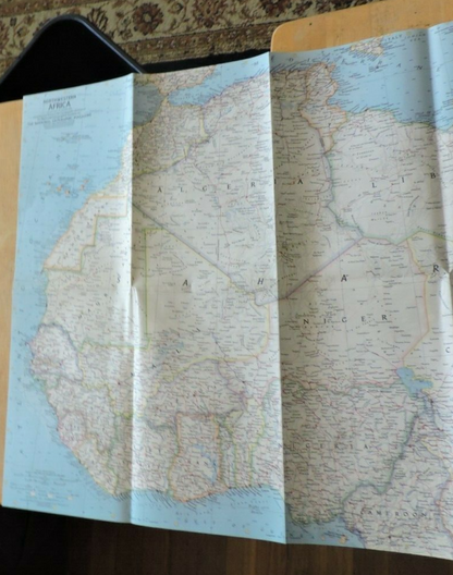 NATIONAL GEORGRAPHIC MAP OF NORTHWESTERN  AFRICA 1966