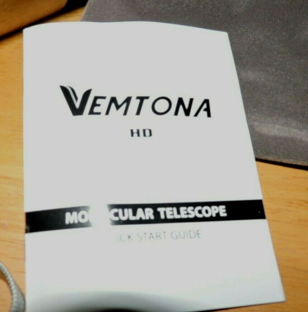 MONOCULAR TELESCOPE--NEW--WITH  QUICK START GUIDE, BAG, STRAP, AND CLEANING CLOT