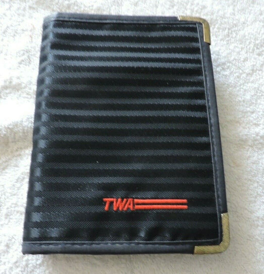 TWA ZIPPERED CASE FOR BUSINESS CARDS AND NOTE PAPER 6.5X4.75 INCHES
