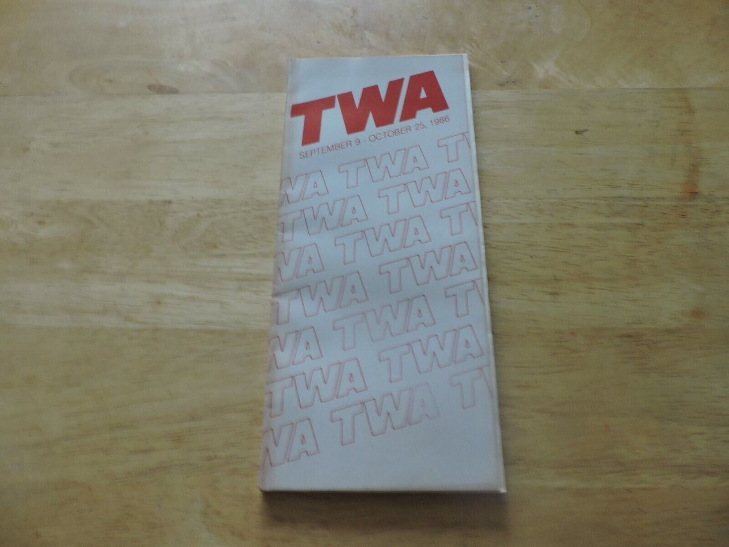 TWA Timeline Effective September 9 - October 25 1986