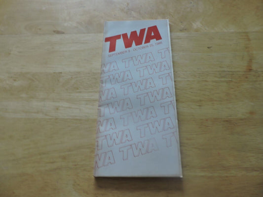 TWA Timeline Effective September 9 - October 25 1986