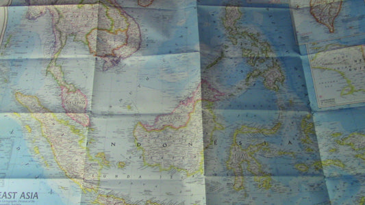 The National Geographic Magazine Map of Southeast Asia (Vietnam Included)