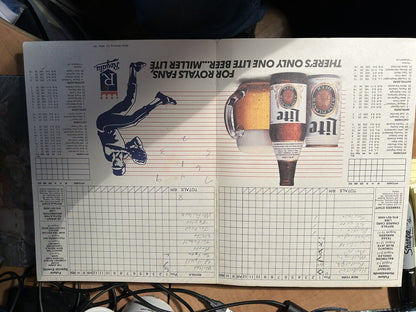 1988 Kansas City Royals Official Scorecard (Used)