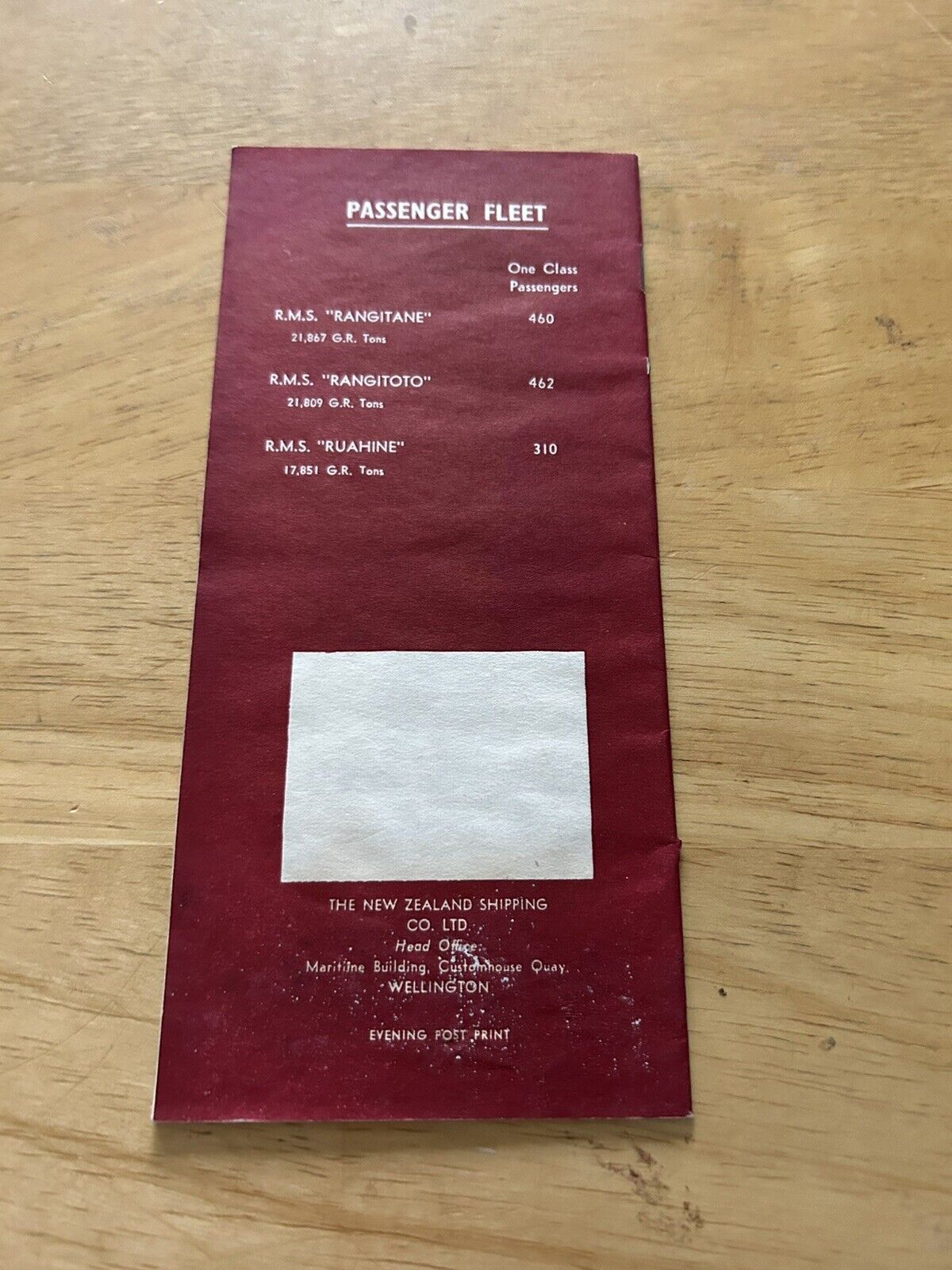 VINTAGE:  NEW ZEALAND LINE FARES AND SAILINGS 1966