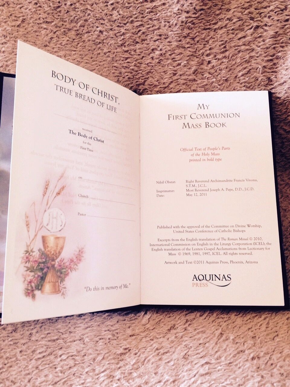 My First Communion MASS BOOK