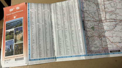 AAA MAP CENTRAL STATES/PROVINCES 1998