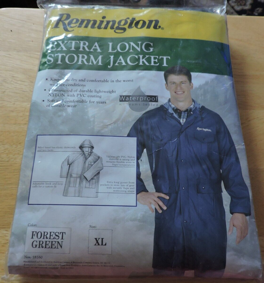 REMINGTON EXTRA LONG STORM JACKET--XL--FOREST GREEN--NEW IN PACKAGE