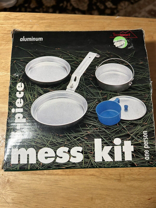 5 PIECE ALUMINUM MESS KIT FOR ONE PERSON--1995