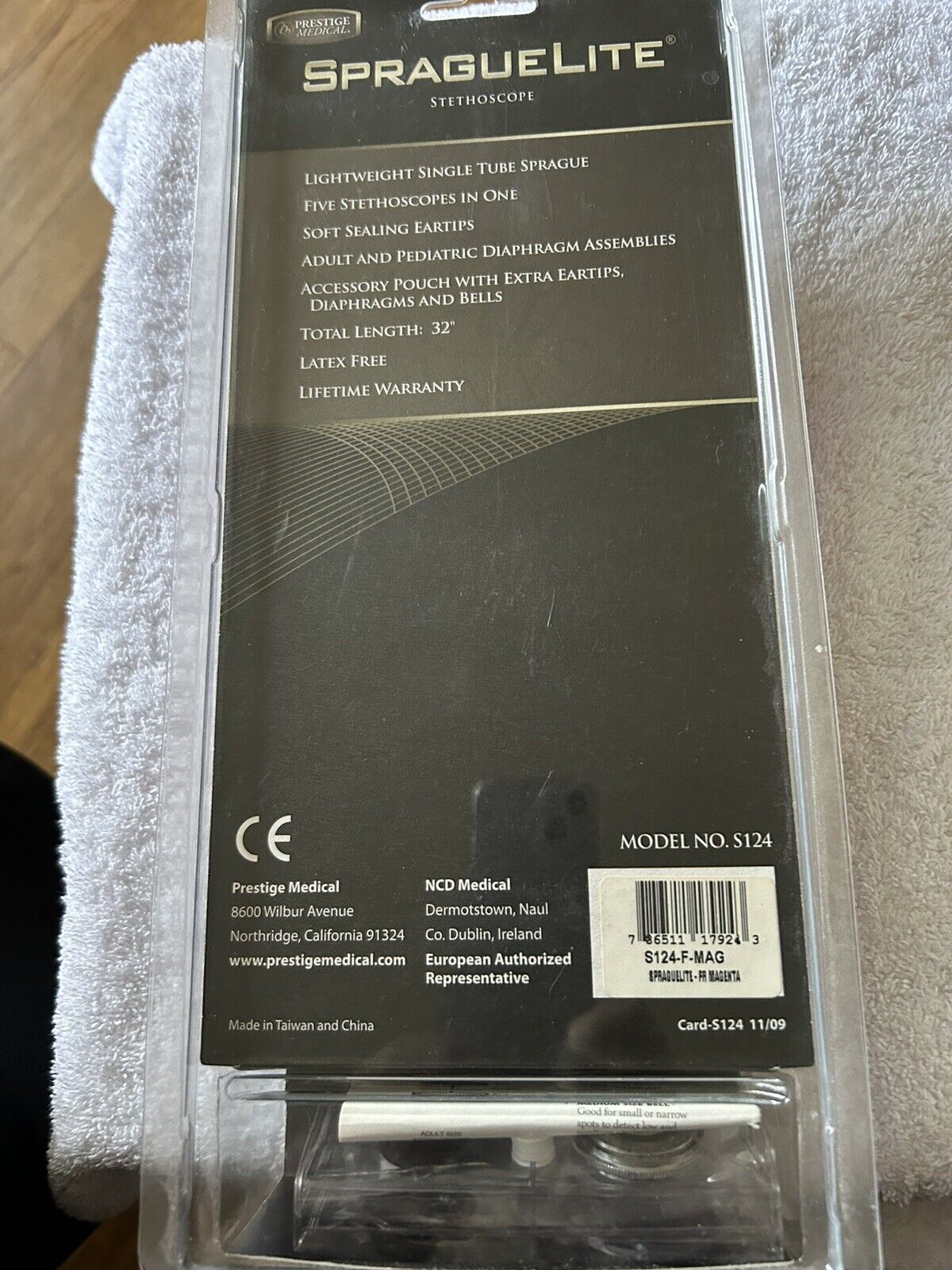 SPRAGUELITE MODEL # S124 STETHOSCOPE NEW IN PACKAGE