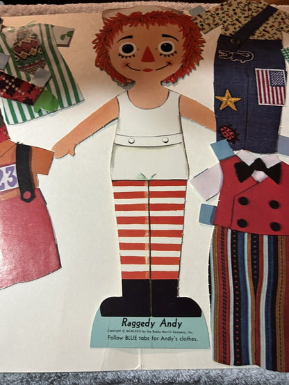 WHITMAN RAGGEDY ANN AND ANDY LOLLIPOP FASHIONS FOR PAPER DOLLS 1972