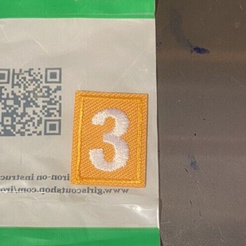 Official Girlscout Daisy Uniform Unit Number (3)  Patch (Brand New)
