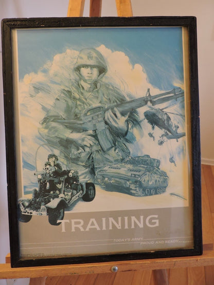 FRAMED-1985 TODAY'S ARMY PROUD AND READY POSTER 18 X 22
