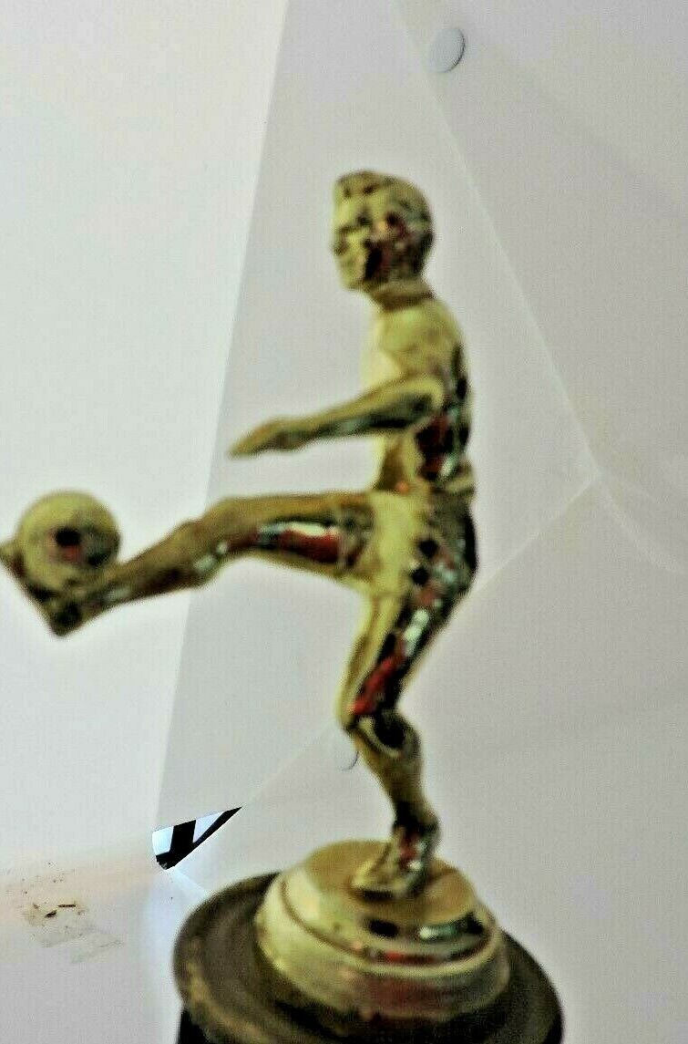 SOCCER TROPHY-10  INCHES TALL,  3X4  INCH WOODEN  BASE
