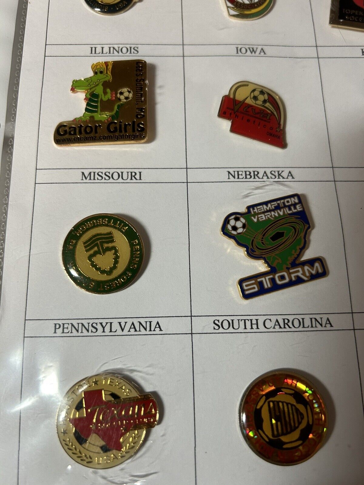 Unique/Rare Set of 20 Different States-Youth Soccer Pins