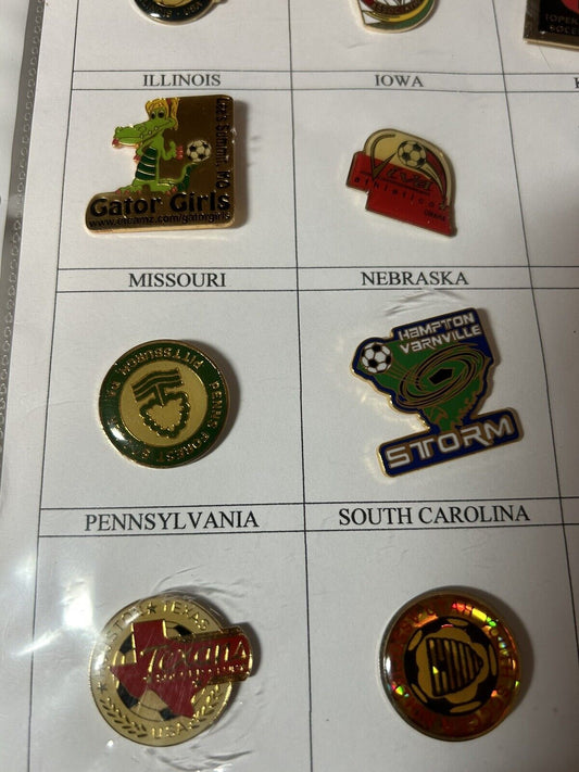 Unique/Rare Set of 20 Different States-Youth Soccer Pins