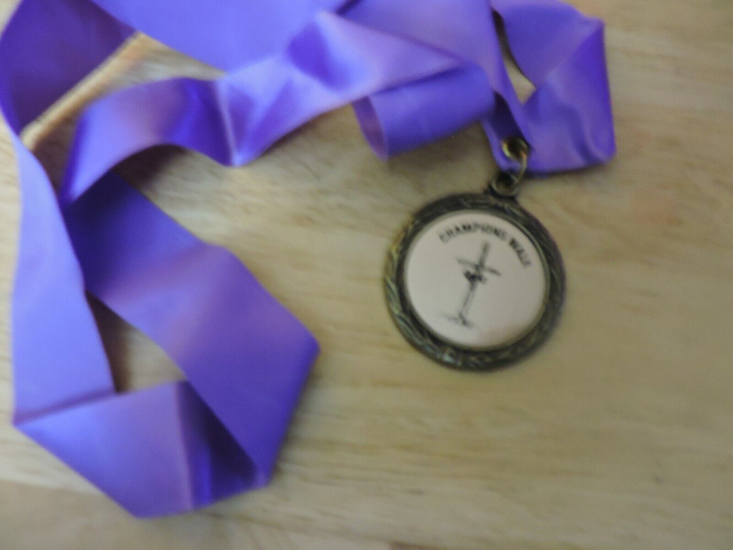 RELIGIOUS 1.75 INCH MEDAL:  CHAMPIONS WALK PURPLE RIBBON