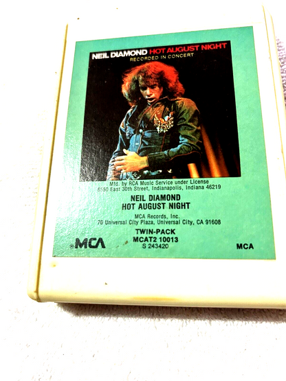 8 TRACK TAPE:  Neil Diamond Hot August Night  1972 MCA