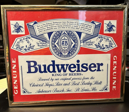 Budweiser Sign (Framed 8 X 10)