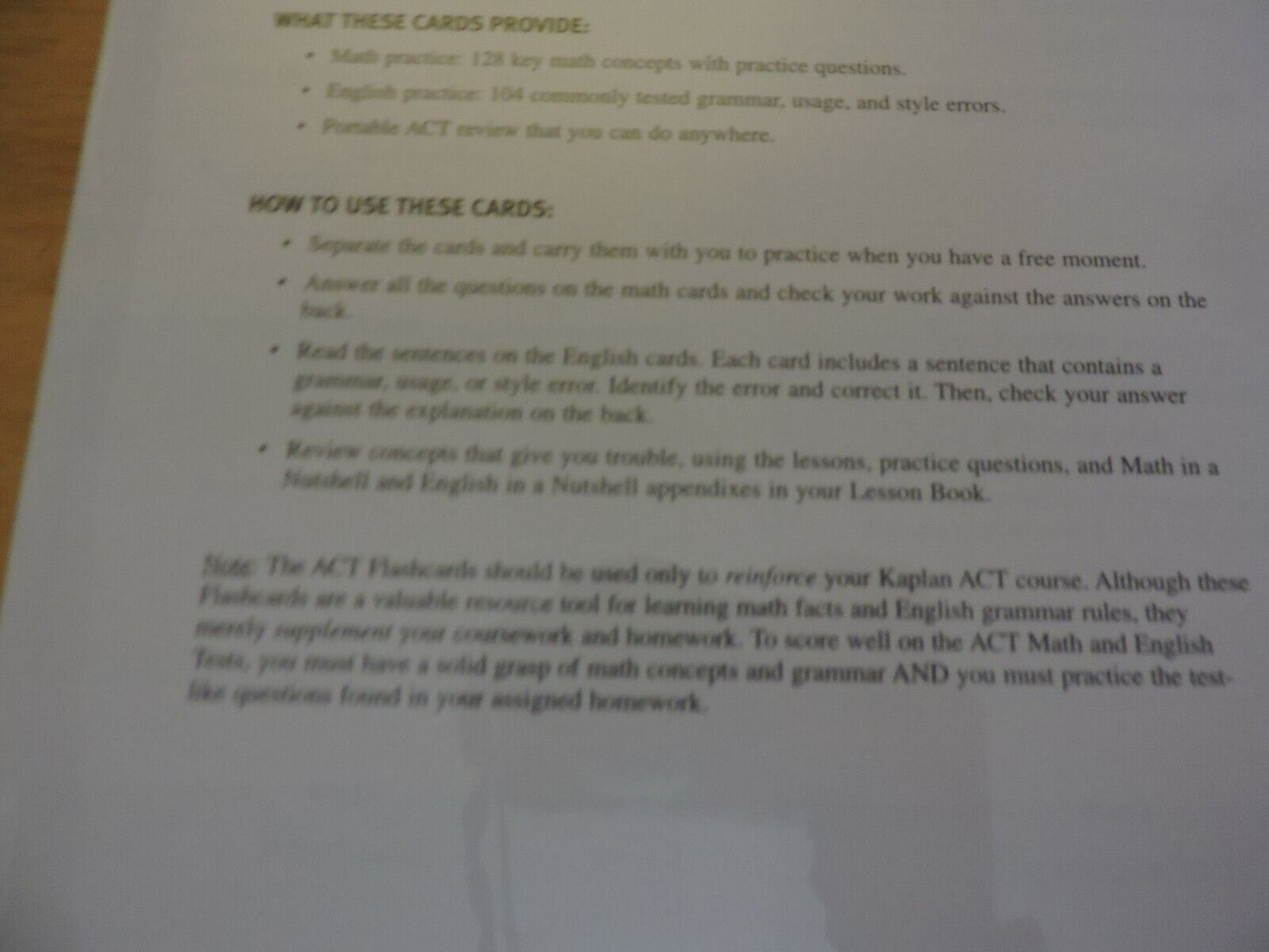 KAPLAN TEST PREP AND ADMISSIONS ACT FLASHCARDS NEW IN PACKAGE