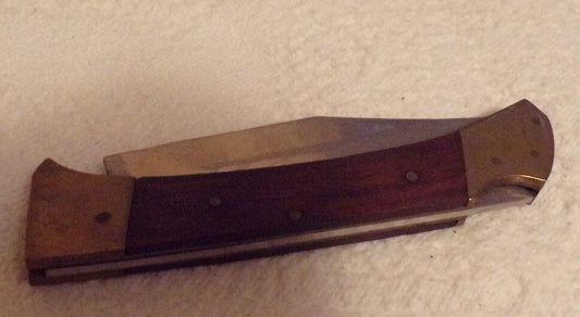 Bronze Handled, Stainless Steel Single Blade Pocket Knife (Locking Blade)