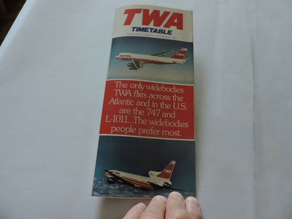 TWA  TIMETABLE OCTOBER 1-OTOBER 25, 1980