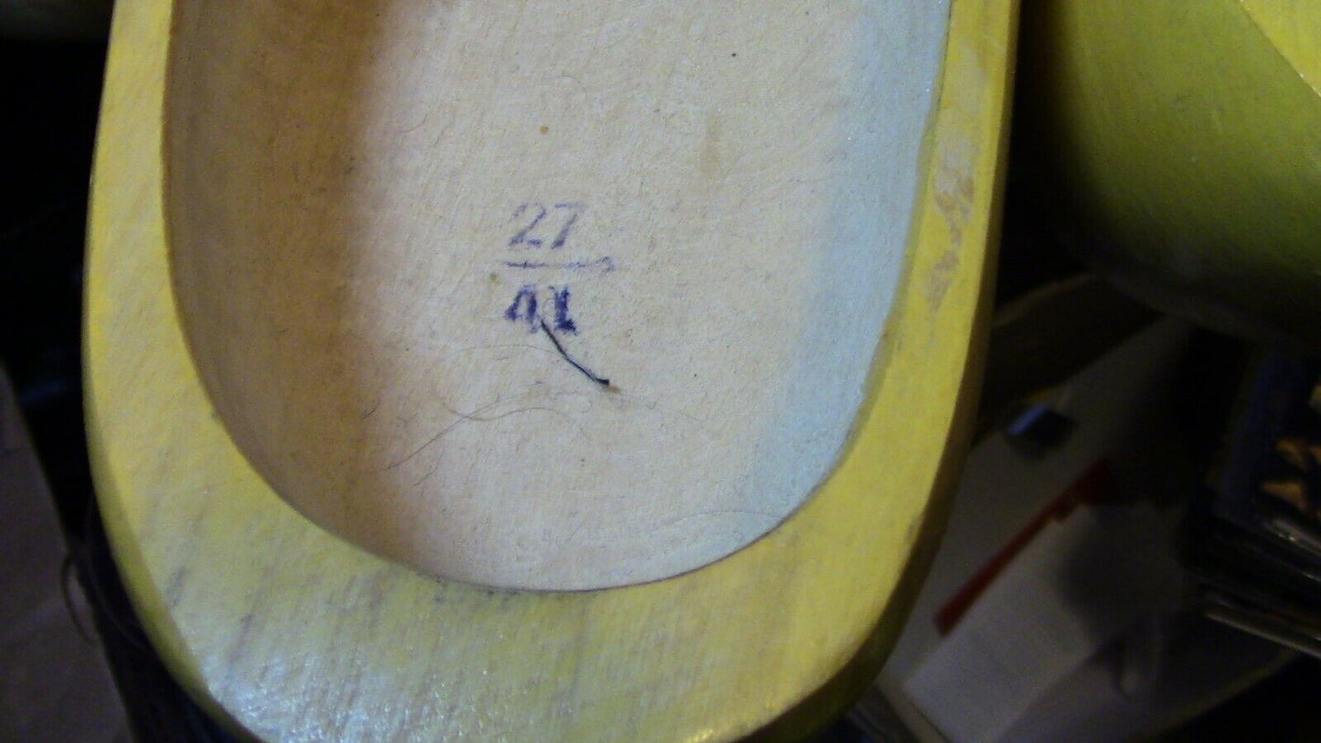 Hand Carved Wooden Shoes: Stamped 27/41