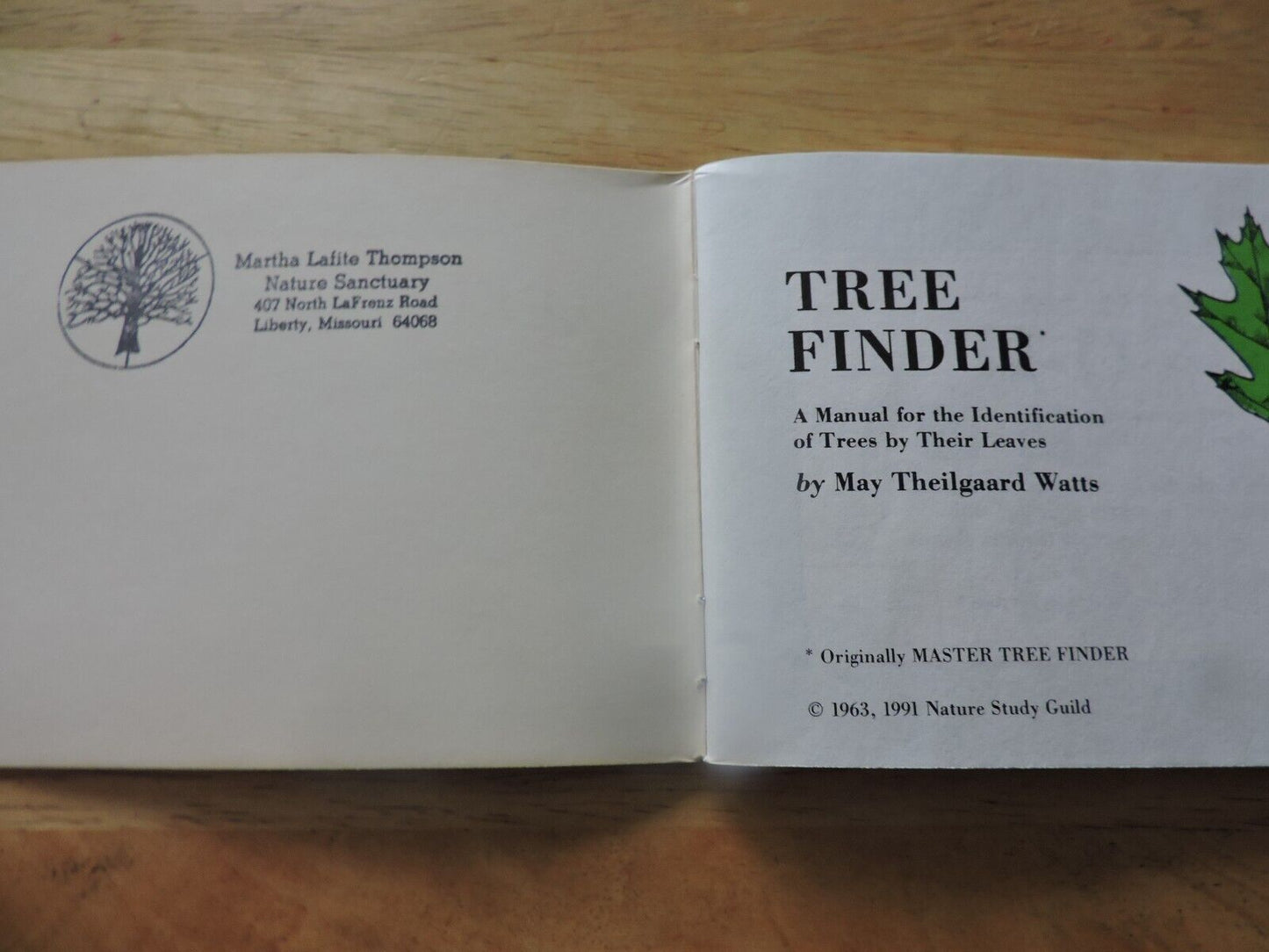 TREE FINDER- IDENTIFICATION OF TREES BY THEIR LEAVES  BY MARY THEILGURARD WATTS
