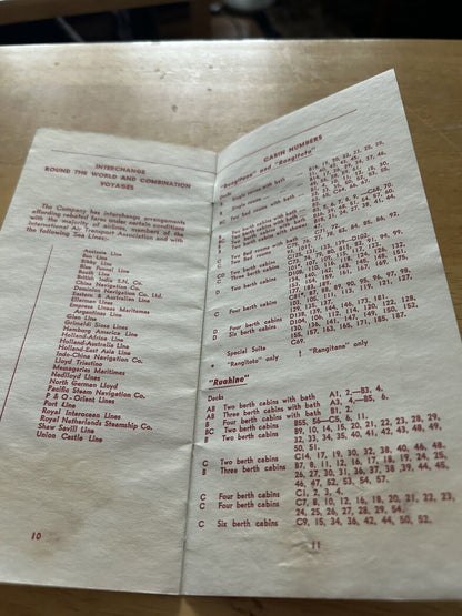 VINTAGE:  NEW ZEALAND LINE FARES AND SAILINGS 1966