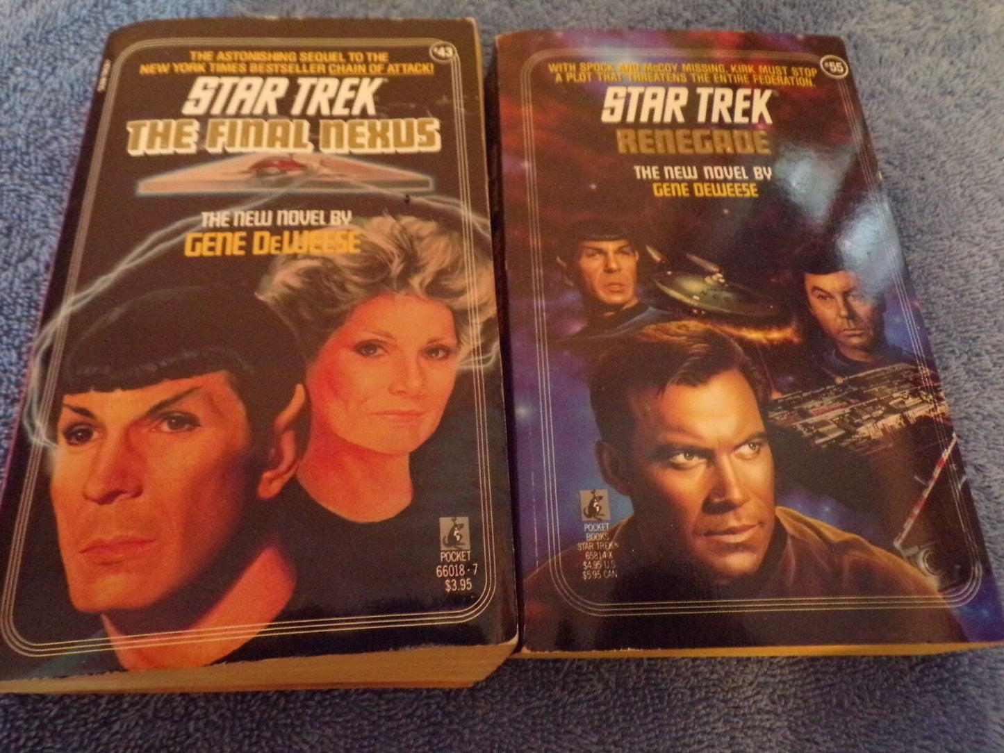 Star Trek Book Lot: The Final Nexus and Star Trek: Renegade both by Gene DeWeese