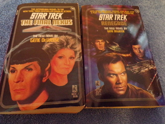 Star Trek Book Lot: The Final Nexus and Star Trek: Renegade both by Gene DeWeese