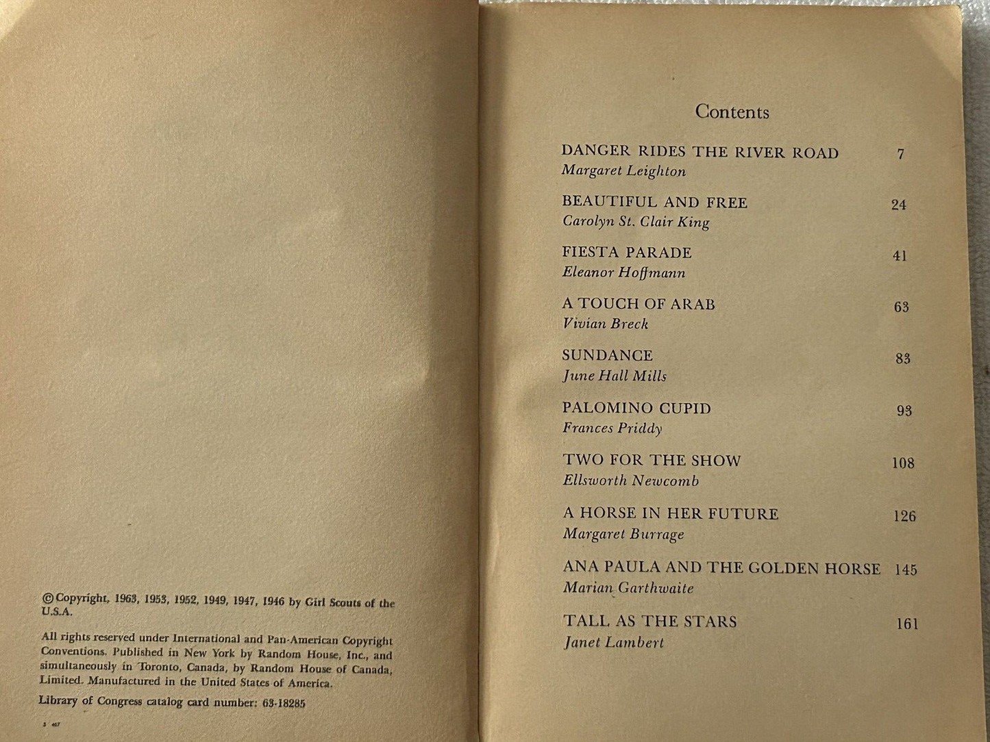 THE AMRICAN GIRL BOOK OF HORSE STORIES 1963