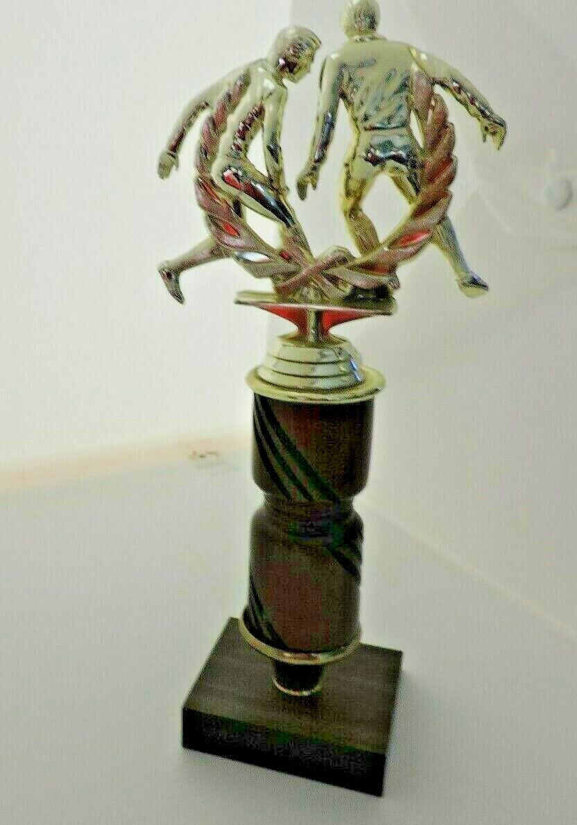 TWO PLAYER SOCCER TROPHY--10.25 INCHES TALL