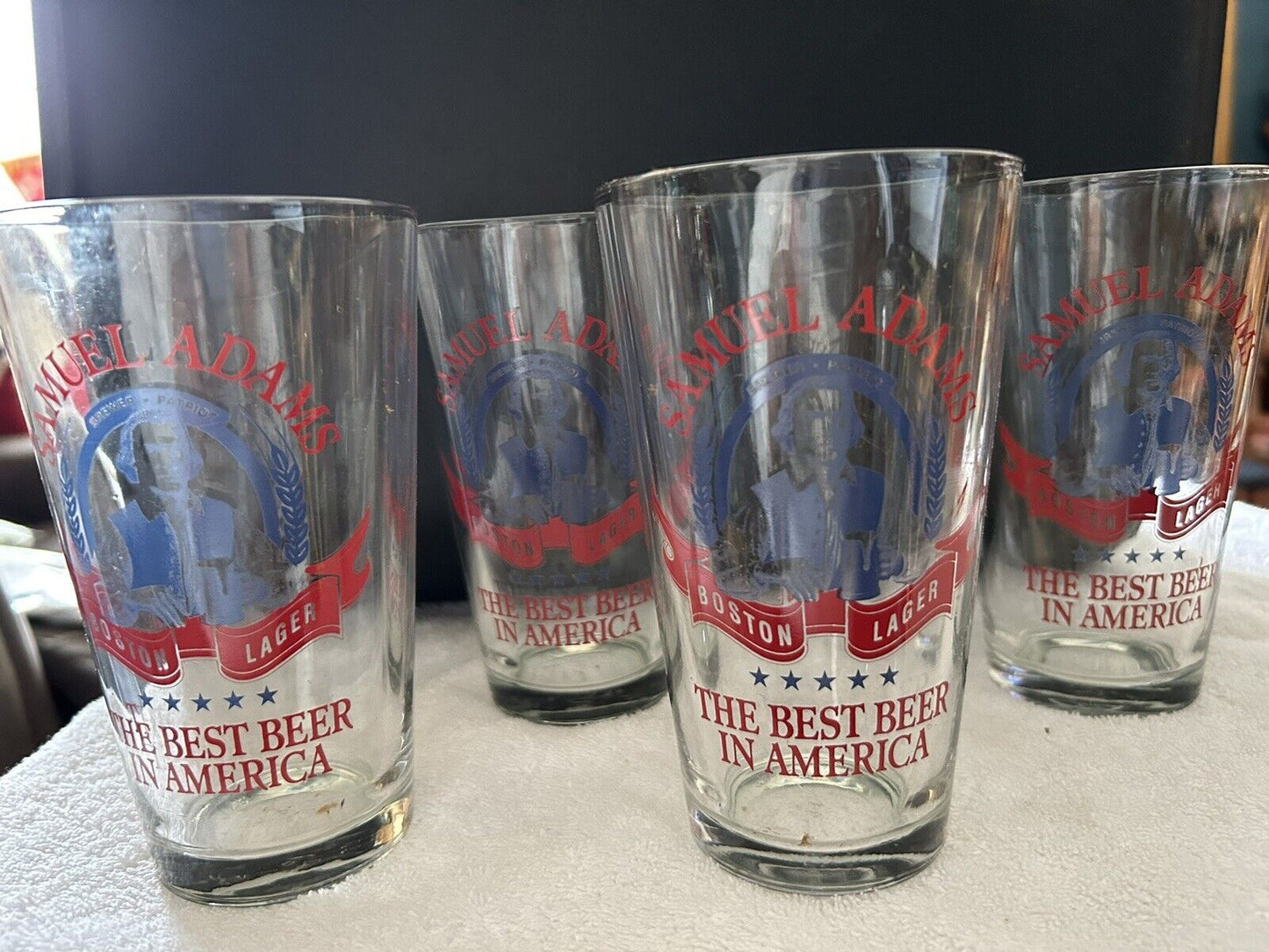 SAMUAL ADAMS BOSTON LAGER GLASSES--SET OF 4