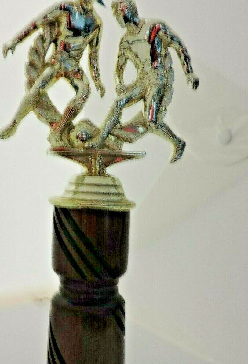 TWO PLAYER SOCCER TROPHY--10.25 INCHES TALL