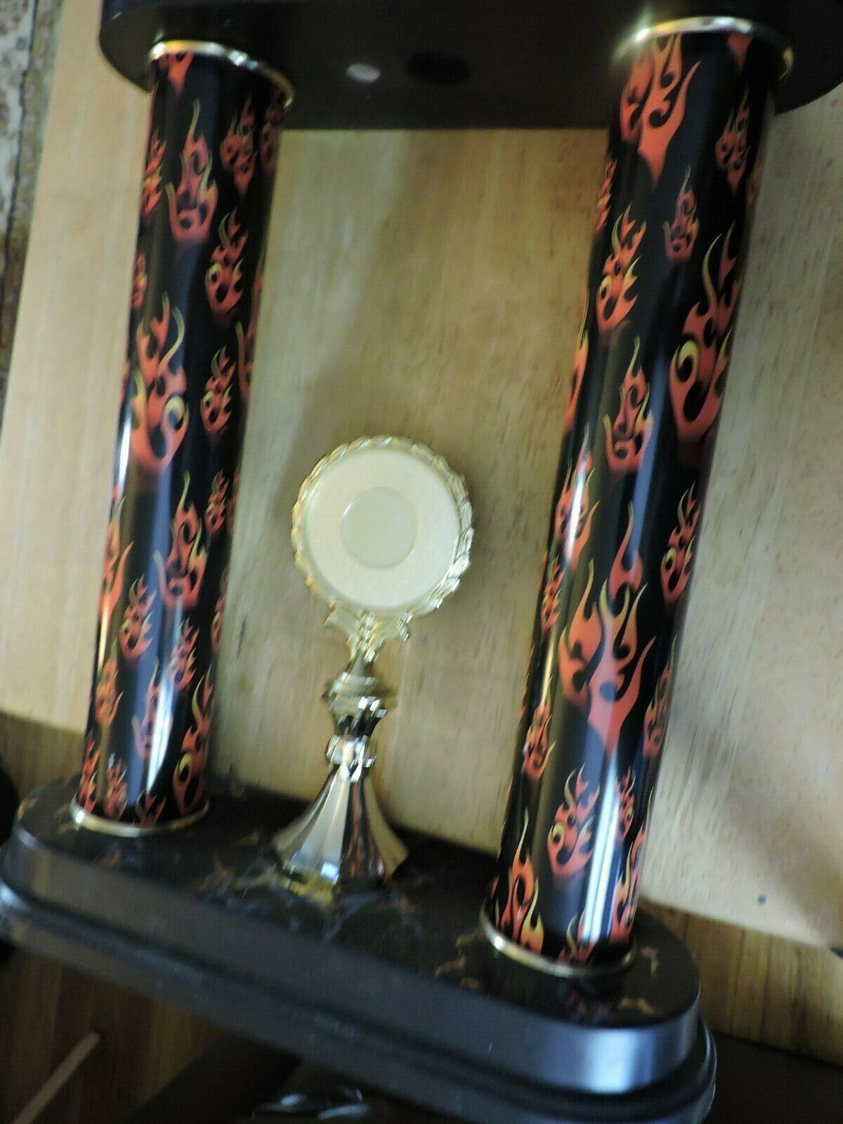 LADY MILD CUSTOM 1ST PLACE BIKE RIDING TROPHY  2011    22X8.5X5 INCHES